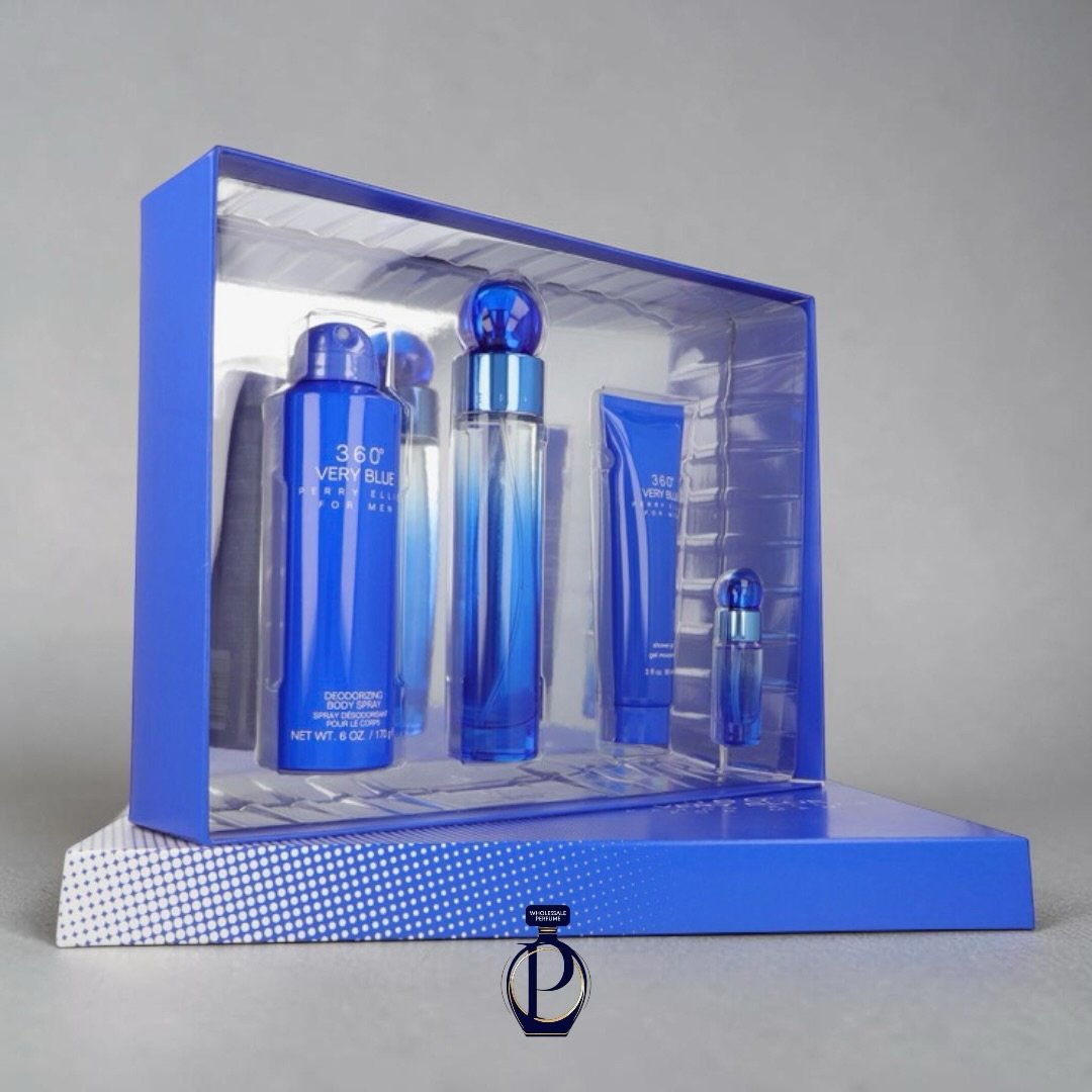 Perry Ellis 360° Very Blue For Men Eau de Toilette 100ml EDT SET (Caballero)