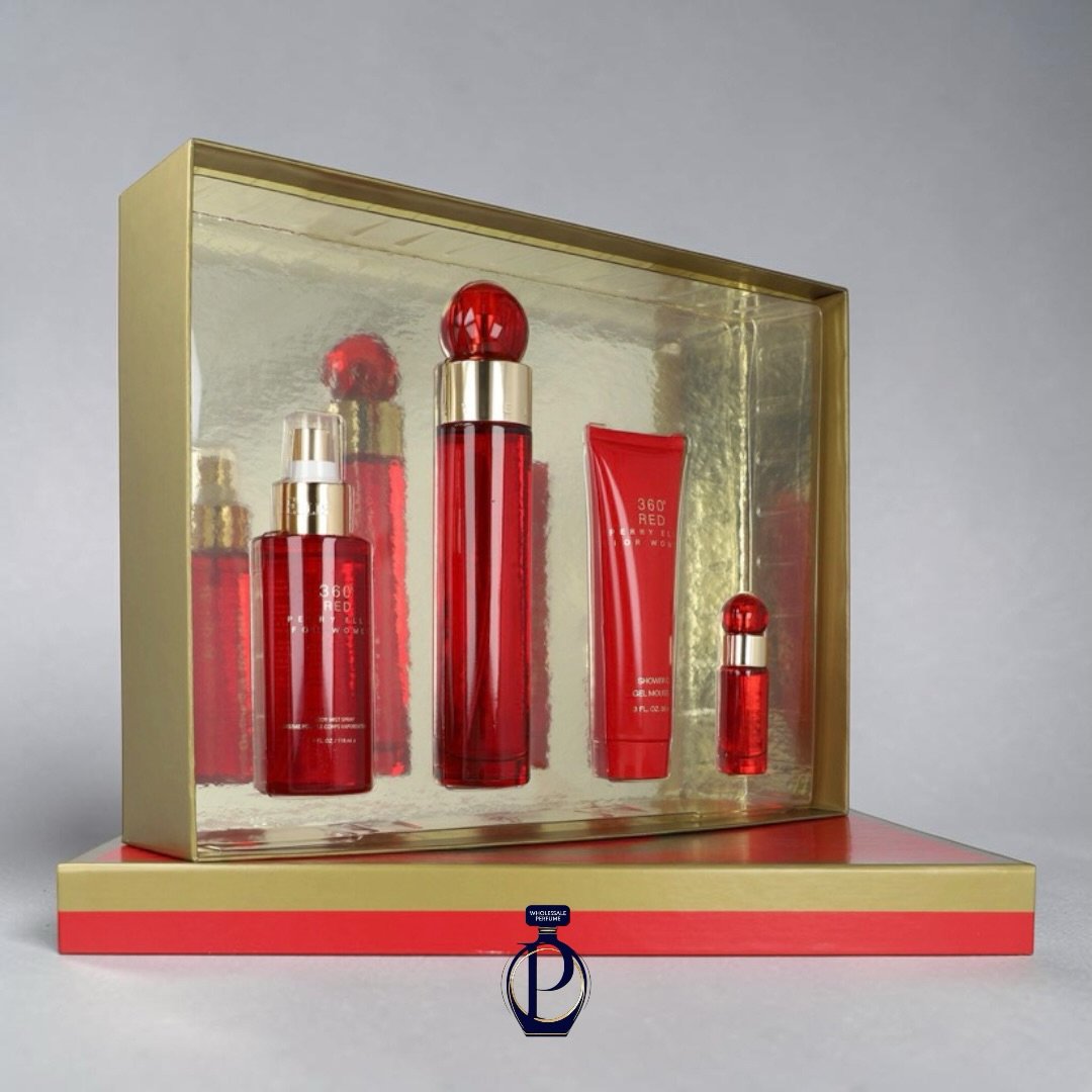Perry Ellis 360° Red Eau de Parfum 100ml EDP Set 4 Piezas (Dama)